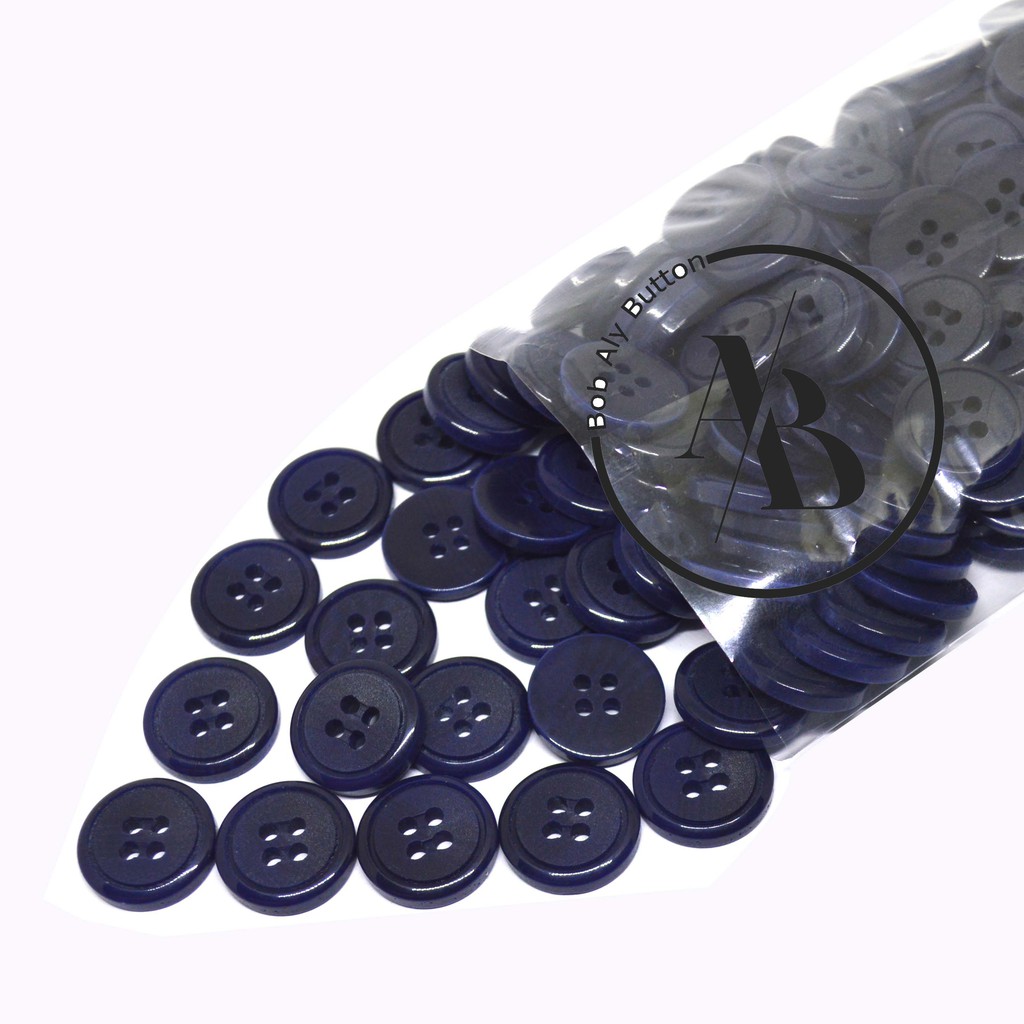 KANCING JAS PLASTIK UKURAN 15 MM PER 12 PCS BLAZER 15 NAVY