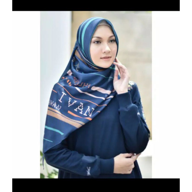 MONOGRAM NAVY SCRAF MANDJHA HIJAB BY IVAN GUNAWAN