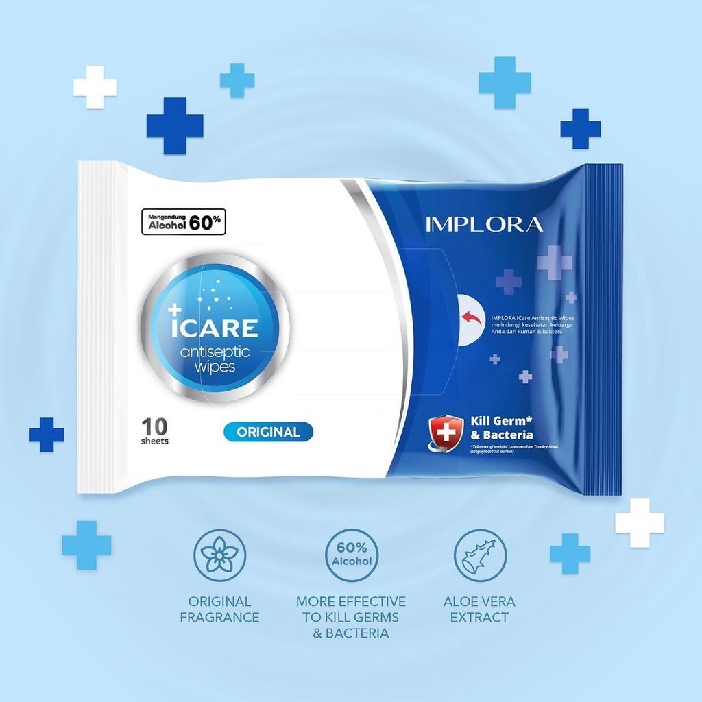 Implora Antiseptic Wipes 10 Sheets / Tisu basah antiseptic IMPLORA isi 10 - MOMAMI TISU BASAH - TISSUE - ANTIBACTERIAL WIPES 10S &amp; 60S - TOOTH &amp; GUM WIPES 30S BABY MOMAMI TISU BASAH BAYI - TISU BASAH GIGI &amp; GUSI BAYI MOMAMI