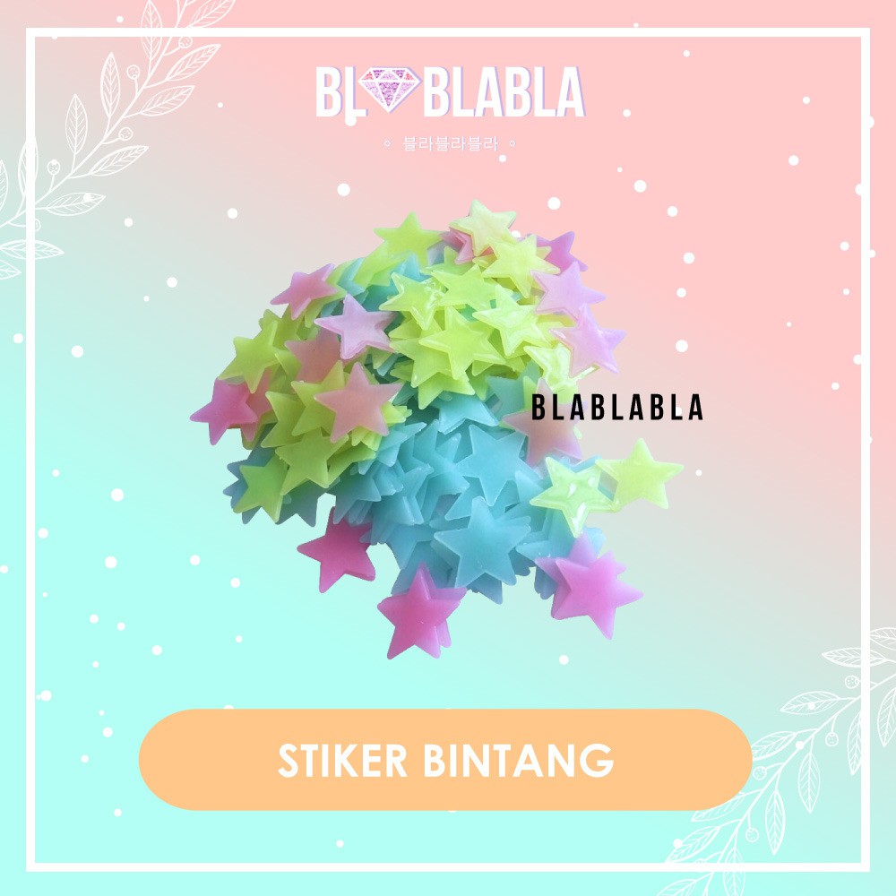 BLABLABLA Sticker Bintang 100 Pcs Stiker Glow In The Dark