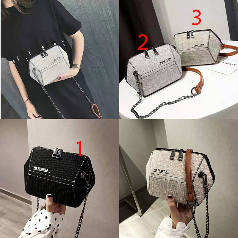 tas impor wanita fashion selempang baru lucu sling bag cewek murah tali rantai