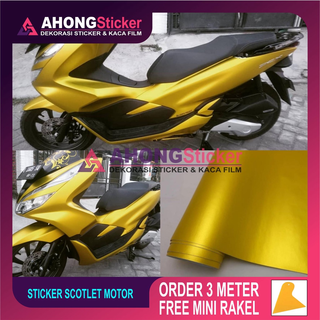 STIKER SKOTLET MOTOR WARNA METALIK / SKOTLET MOTOR DOF / SKOTLET MOTOR CROM DOFF