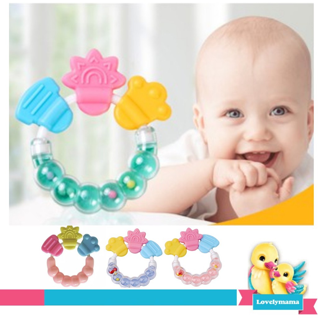 TEETHER RATTLE Mainan Kerincingan Genggam bintang silicon edukasi Bayi Anak gigitan toy silikon