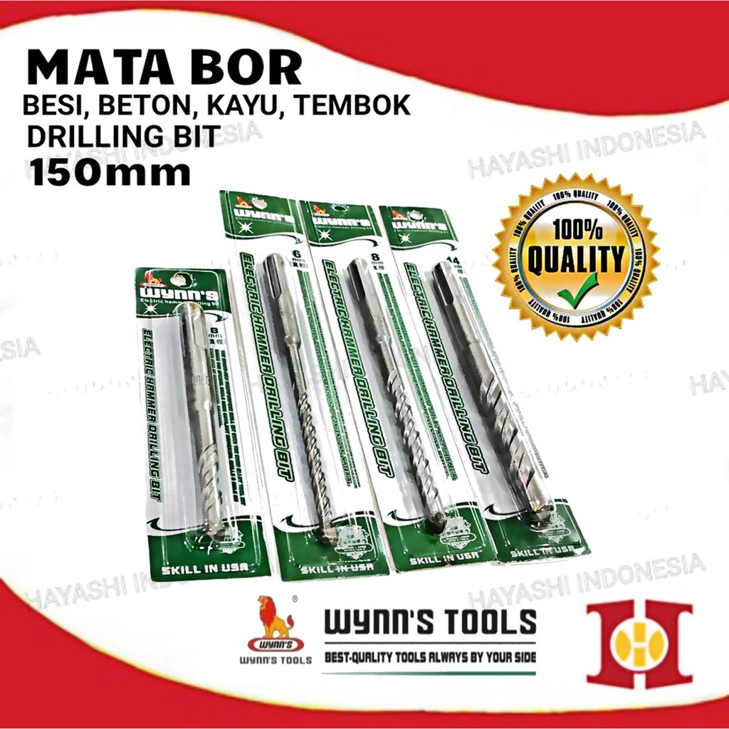 Mata Bor Besi Beton Tembok Kayu 6mm 8mm 10mm 12mm 14mm 16mm Drill