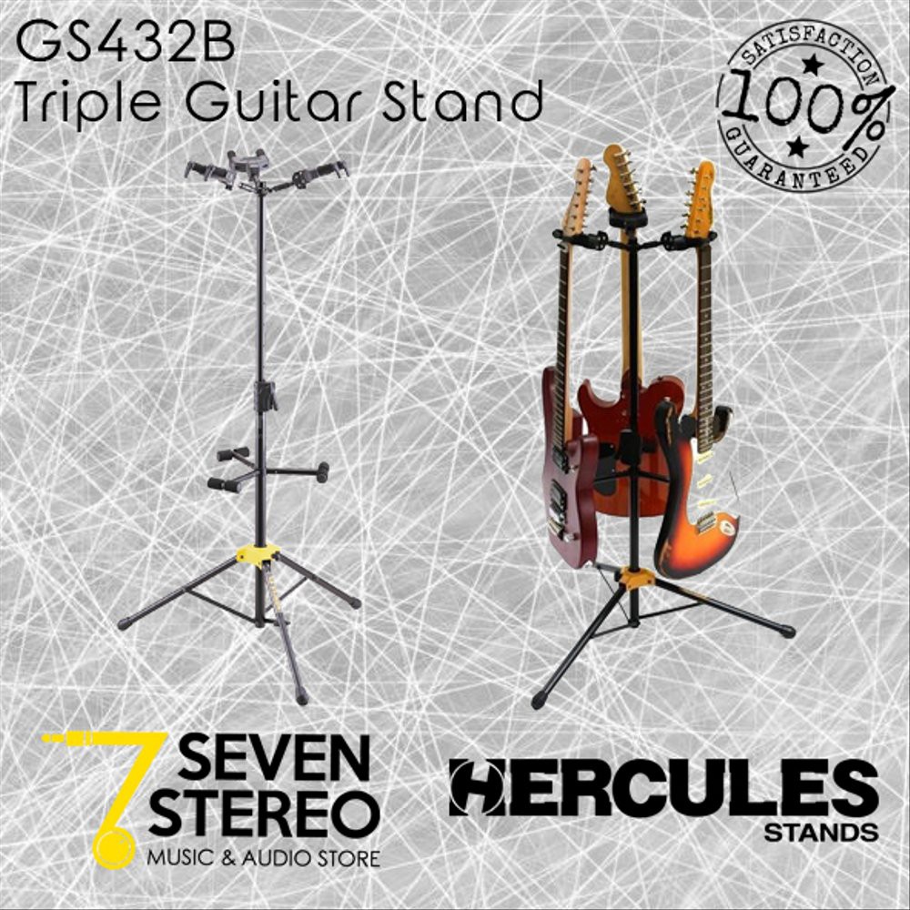 Hercules Stand GS432B Triple Guitar Stand Untuk Gitar / Bass