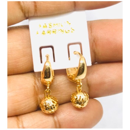 Anting wanita // anting klip koncer bola krawang // anting lapis emas // perhiasan // anting