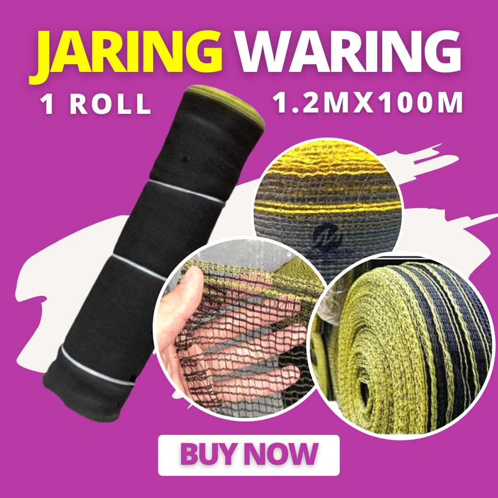 Jaring Waring Hitam 1 Rol 100 meter Jaring Ikan Siap Pakai Jaring Pagar Tanaman Jaring Pagar Ayam Se
