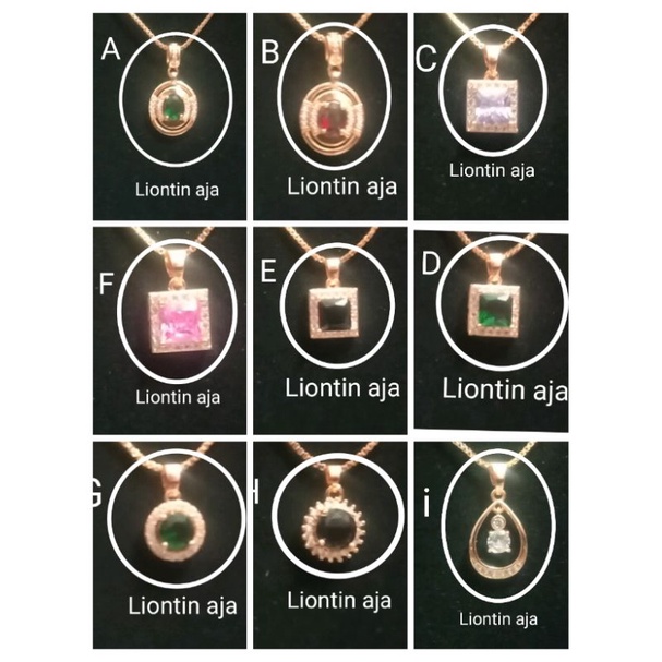 RL11. Liontin xuping Kalung wanita lapis emas dgn mata zircon