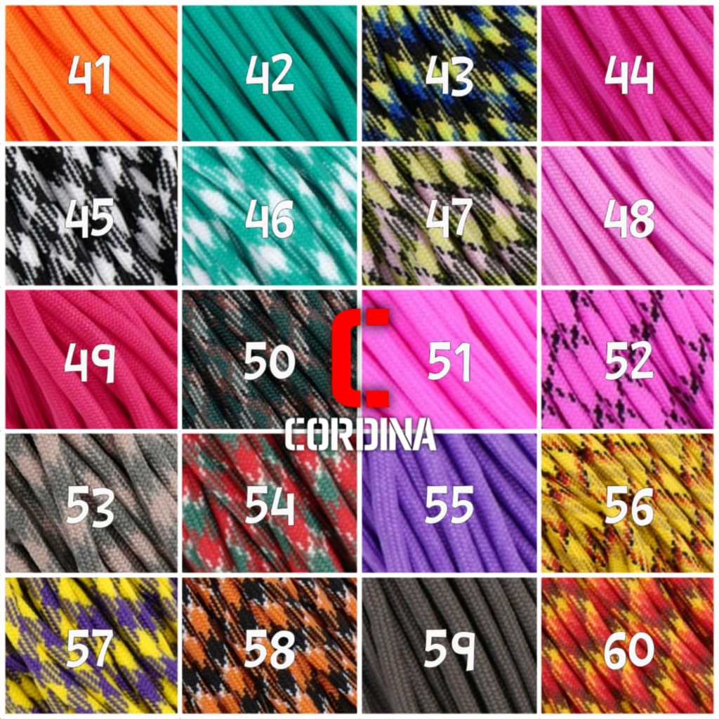 TALI PARACORD  4MM SURVIVAL BAHAN KERAJINAN GELANG NO 41-80