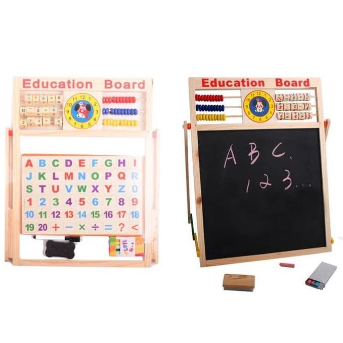

Papan Tulis Magnet White Black Board 2 Sisi 3in1 Edukasi Anak Pintar