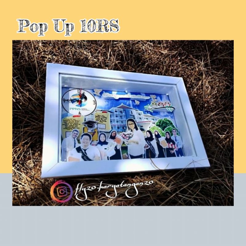 Pop Up Frame 3D + jam (kado unik & keren) contoh kado perpisahan