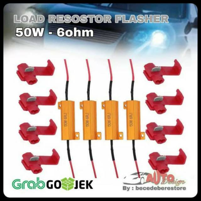 Load Resistor Flasher Lampu Sein LED Mobil 50W 6 Ohm Solusi Lampu Kedip Normal