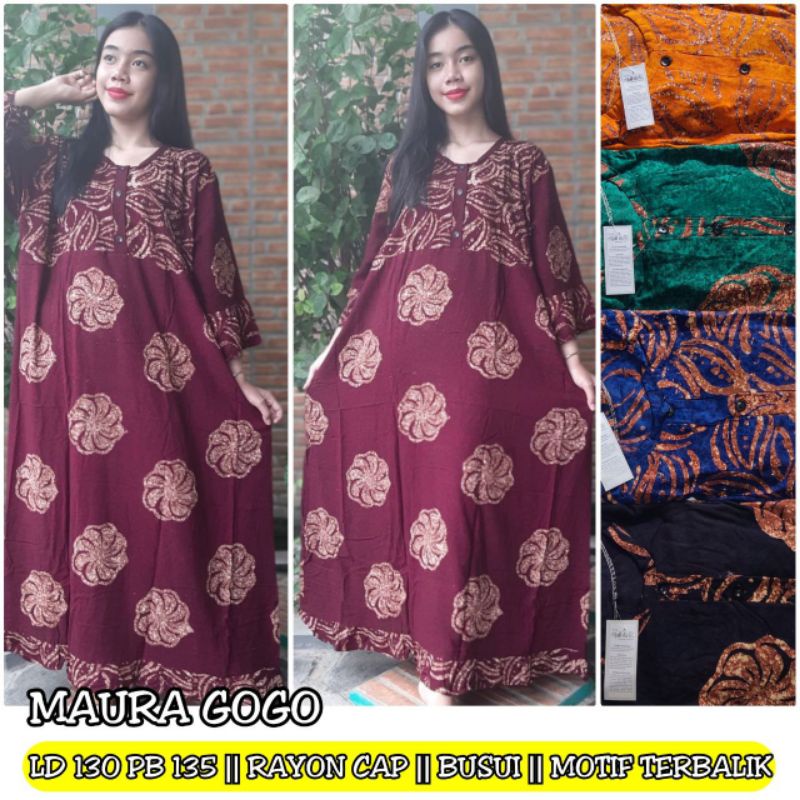 DASTER Maura jumbo busui ld 130 gugo kancing depan Batik cap pekalongan-Serut A