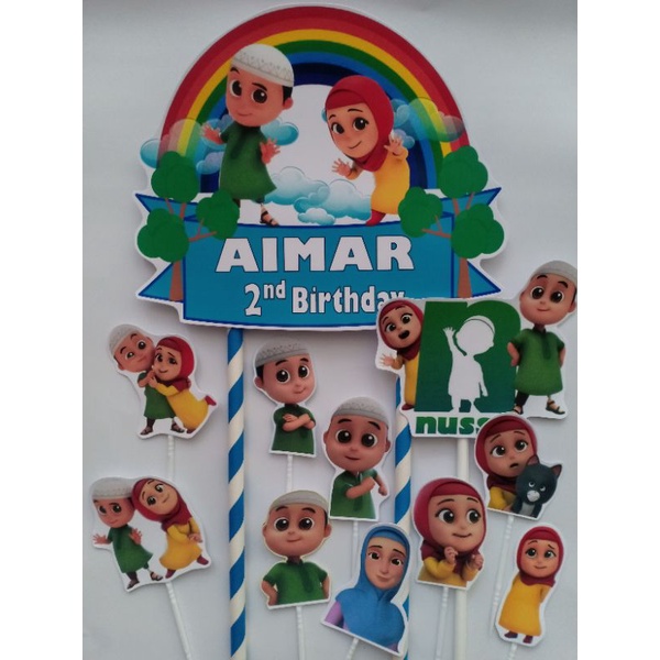 TOPPER CAKE GAMBAR NUSA RARA - NUSSA RARA BISA CUSTOM NAMA