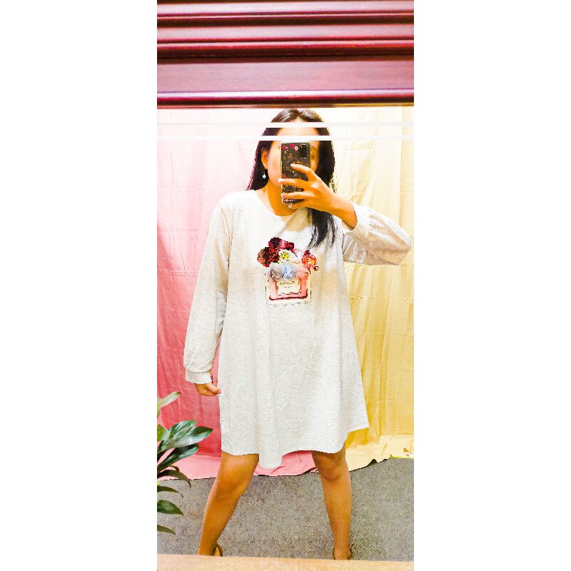 Fume Cute Dress • Gaun Korea Coklat Pink Lengan Panjang Spandek Cantik Import Berkualitas Nyaman