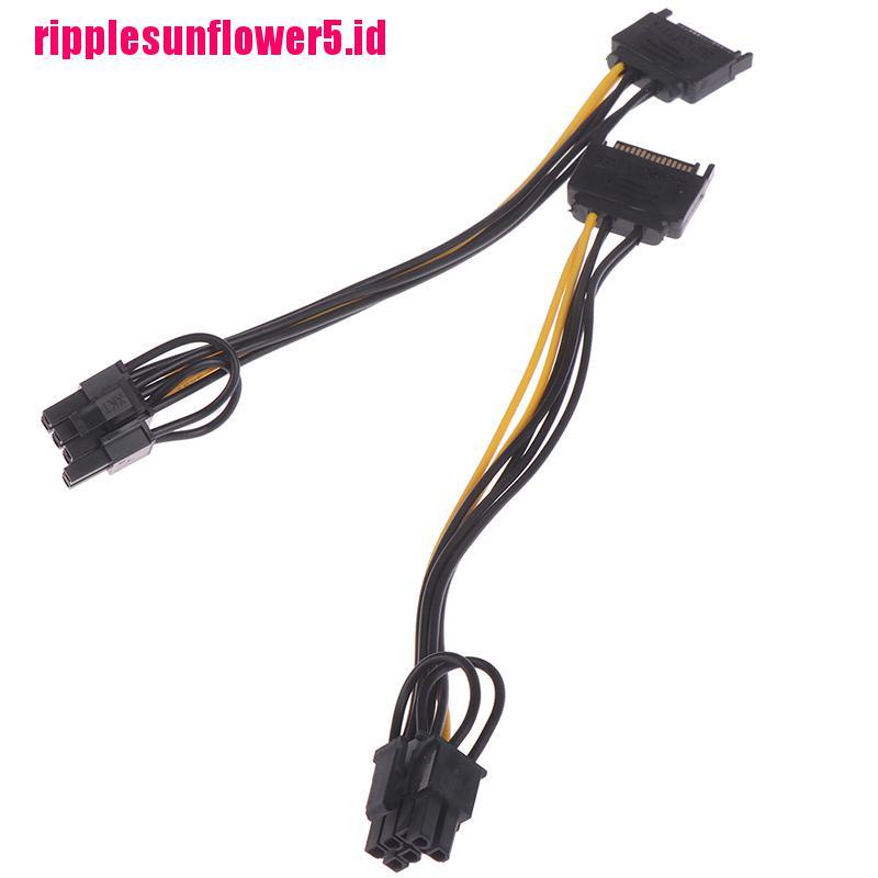 Kabel Power 15pin SATA Male to 8pin (6 + 2) PCI-E 20cm Untuk Grafis