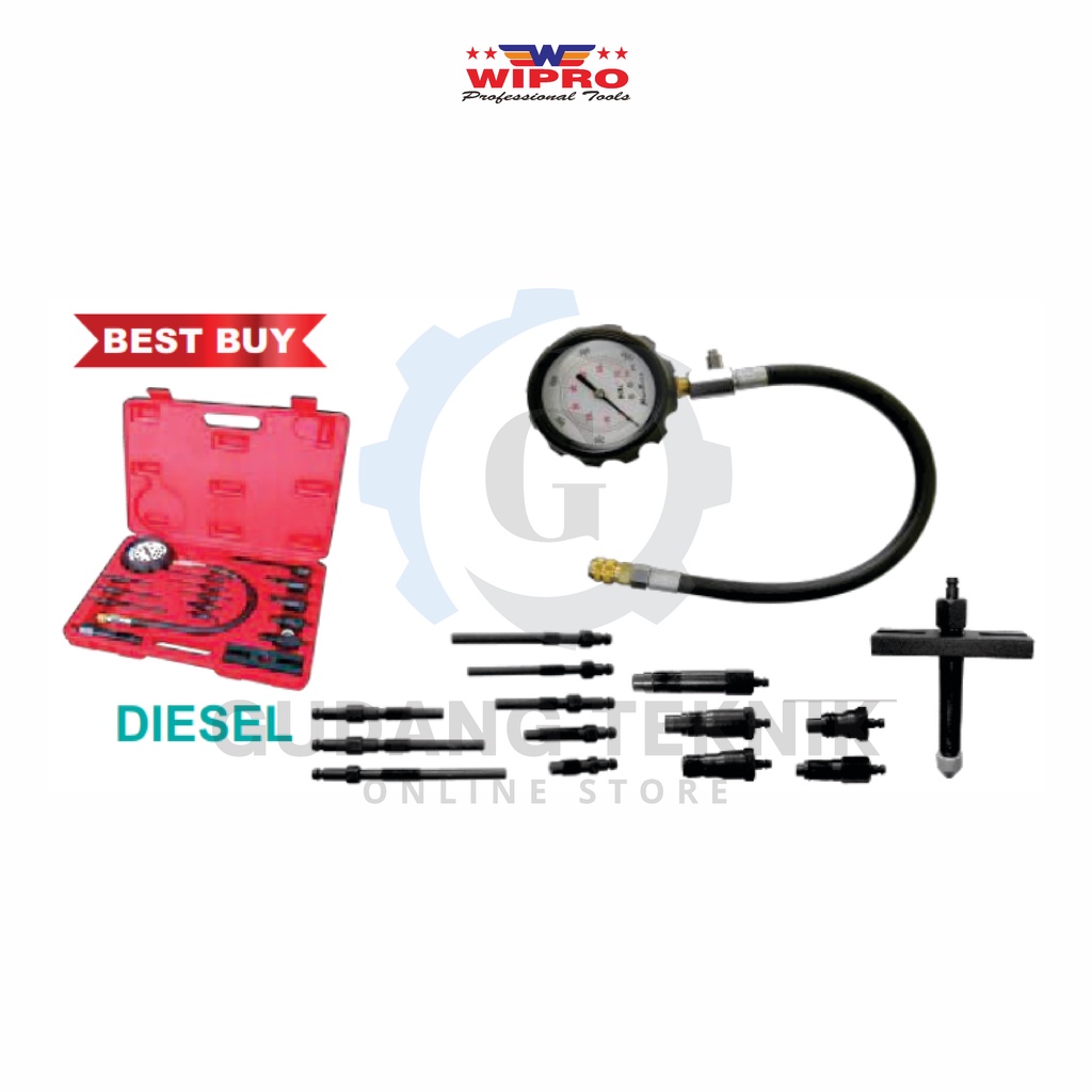 Alat Tes Kompresi Mesin DIESEL WIPRO WP-1020B / Compression Tester Kit WIPRO WP1020B - WP 1020 B Wipro