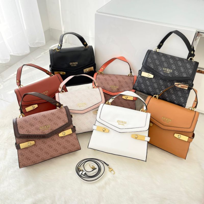 PROMO SALE Tas Guess selempang jinjing pink hitam coklat black brown orange clay putih