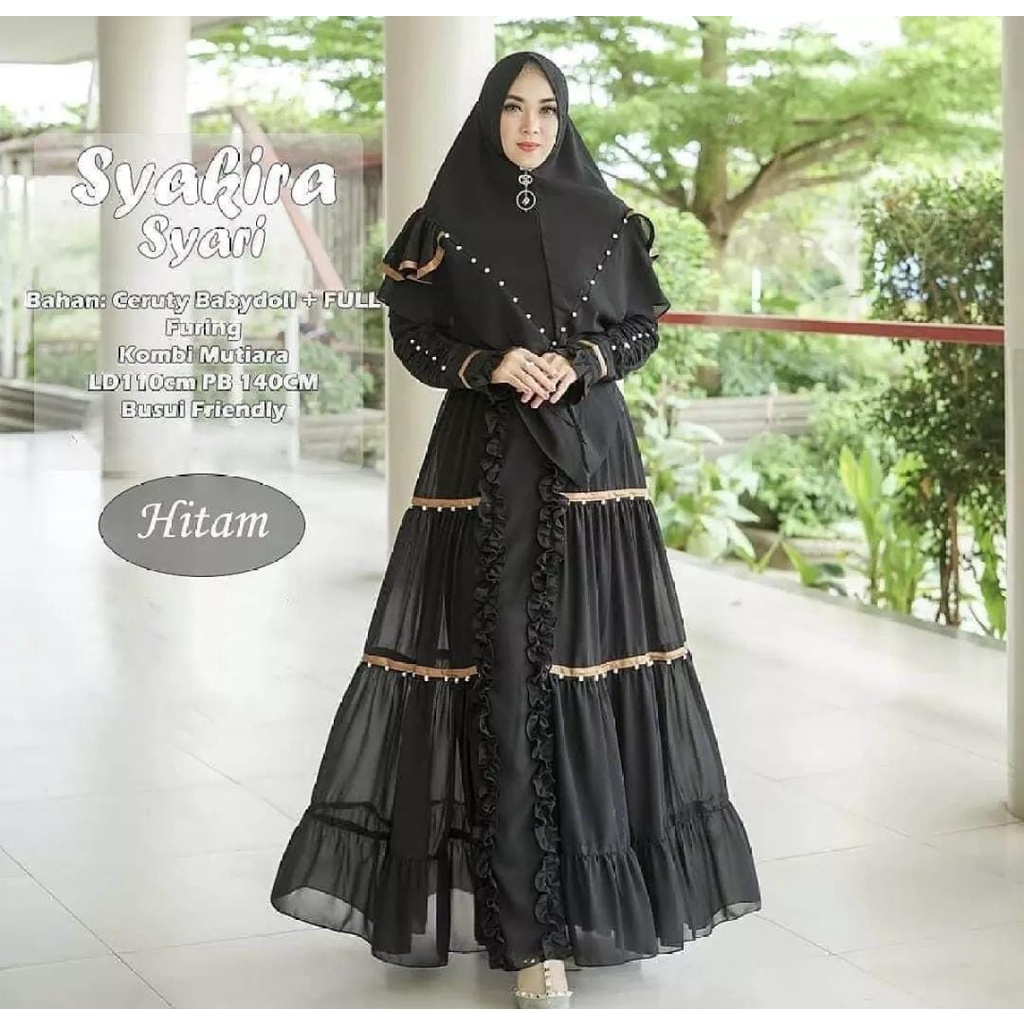 Syakira Syari / Gamis Syari Wanita Terbaru 2022 / Baju Wanita Terbaru 2022 Modern / Set Syari-1