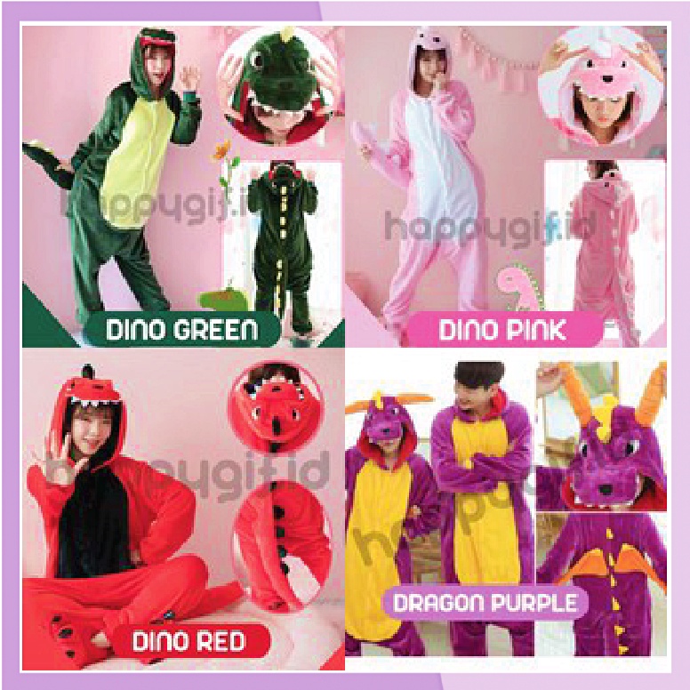 KIGURUMI KOSTUM ONESIE PIYAMA  BAJU DINO SULLEY DEWASA