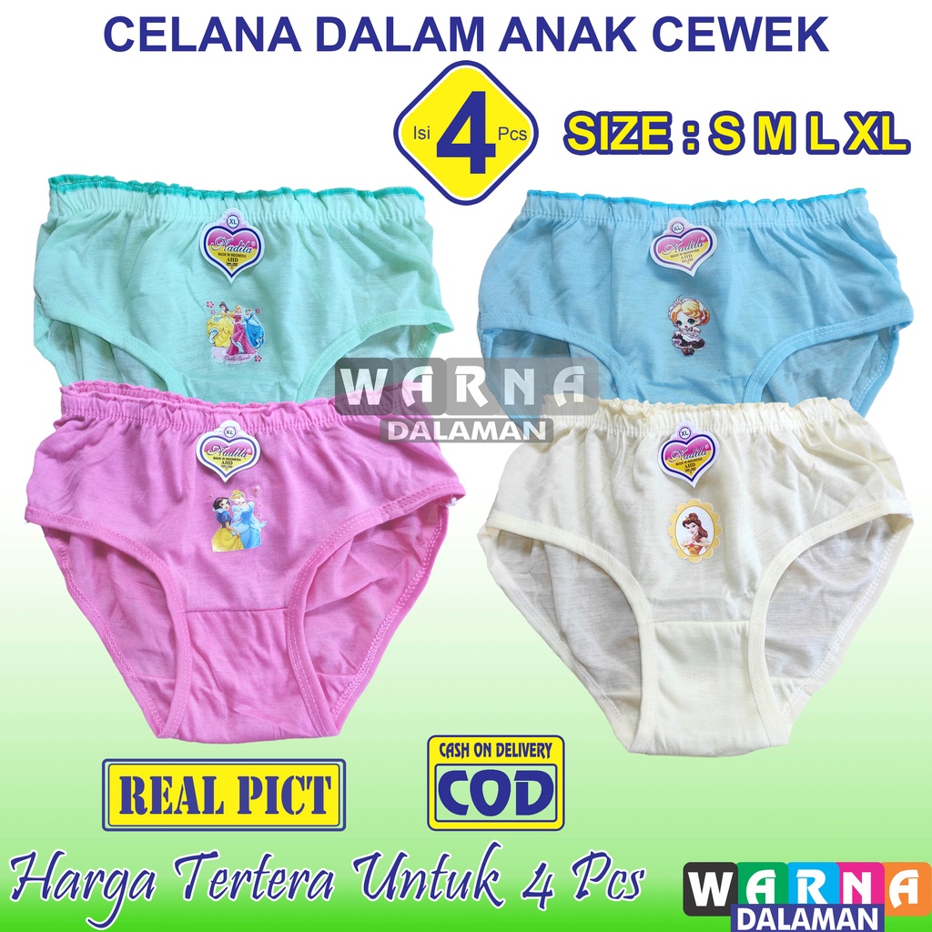 4 Pcs CD Kancut Anak Perempuan Multiwarna Termurah | WARNA DALAMAN