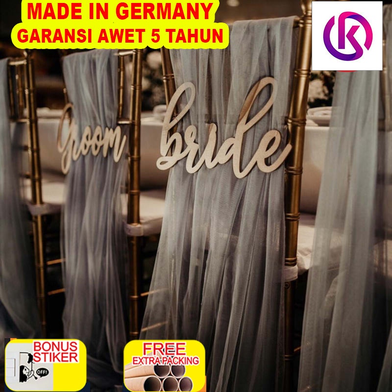 

Terlaris BRIDE & GROOM WEDDING CHAIR SIGN / KAYU