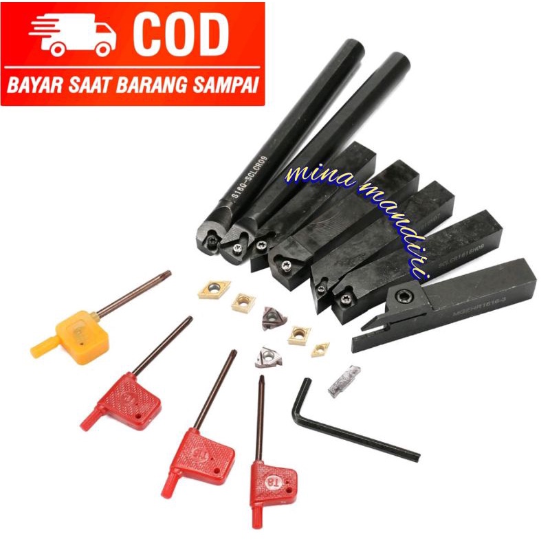 Holder Bubut Set Luar Dalam Drat Potong 1616 16mm Untuk Mesin Bubut CQ6230/CO630 7pcs
