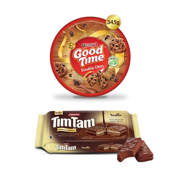 Good Time Assorted Besar 345g + Tim Tam Atlas Choco Vanilla 81 gr:Double pack