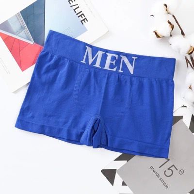 [ LINGERIE MASTER ] - (C-14) Boxer Seamless Celana dalam Pria Pakaian dalam yang nyaman bernapas Impor high quality-C-14 Biru