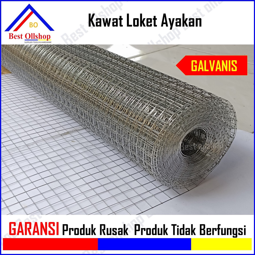 Kawat Loket Galvanis / Ram Putih / Kawat Ayakan Putih 1/2" Kawat Kandang Ayam 1 Roll Murah