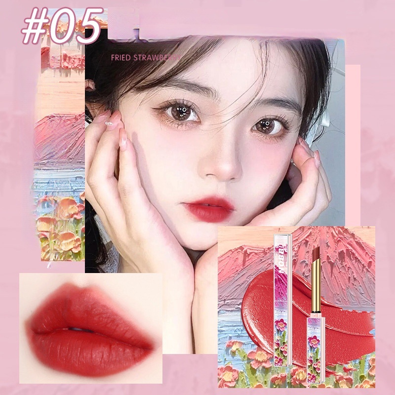 [Anissa Beauty Shop] [BPOM] 100 % Original NOBB！Oil Painting Velvet Air Lipstick Matte Lasting Moisturizing Small Square Tube Lip Cream Long Lasting