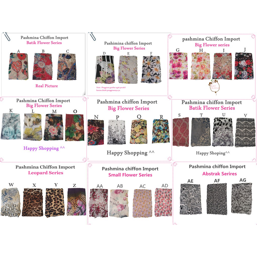 [LANJUTAN MOTIF] Pashmina chiffon Import New Series 70an Motif Kerudung Hijab Chiffon Mobasa MB