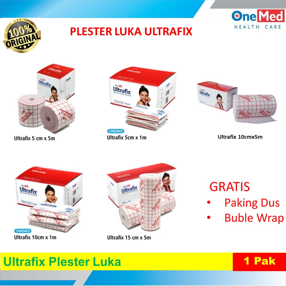Plester Luka Anti Air Ultrafix Onemed Plesterin Besar Ultrafik NonWoven 5cmx5m 10cmx5m 15cmx5m