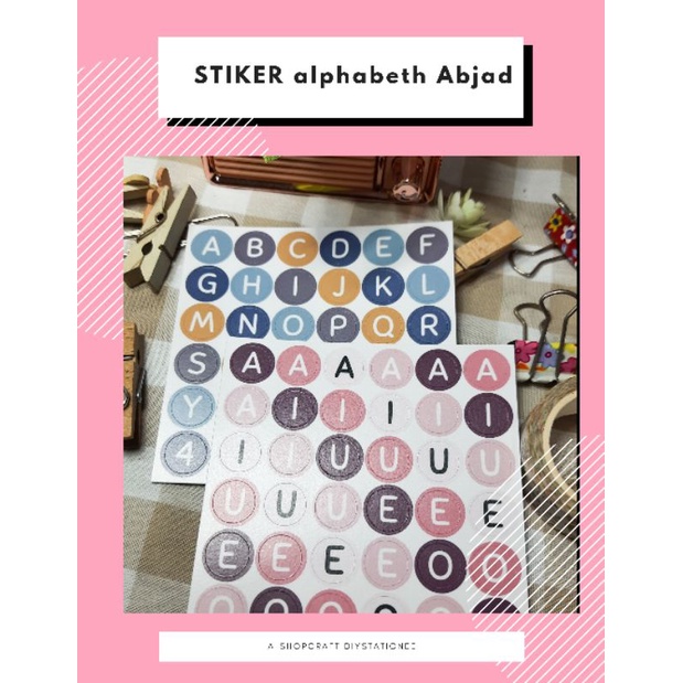 

Stiker Set Alphabet Aesthetic Jurnal Deco cute kawai dot