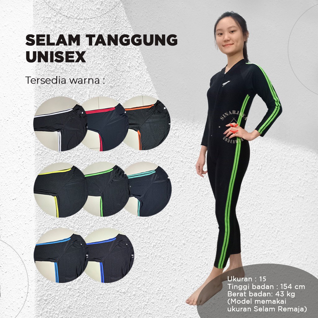 Baju Renang Selam Anak Tanggung (Unisex) Lengan dan Celana Panjang  - Merk Z3000S (Bahan Lycra)