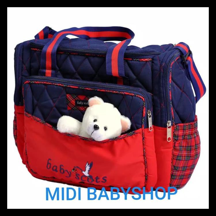 ORIGINAL Baby Scots Tas perlengkapan bayi / Diapers bag / Tas popok Besar murah - Merah