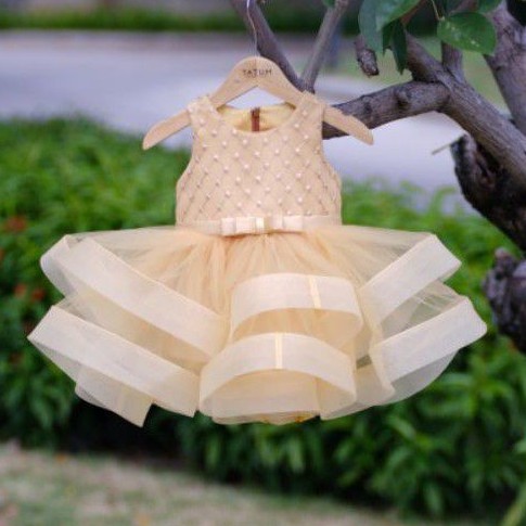 Elisabeth Dress Gold | Gaun Pesta Anak | Tatum Collections