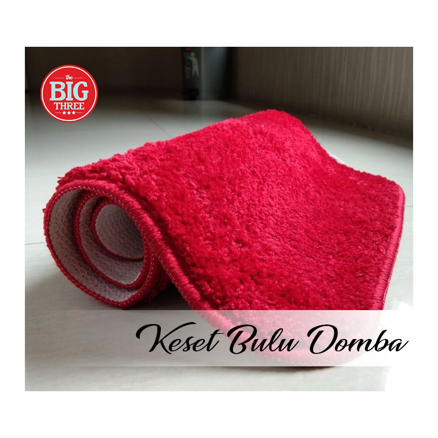 Keset BULU DOMBA 60x40 cm anti selip dan tidak mudah rontok | alas kaki bulu halus dan halus Biru Coklat Hijau Merah Abu Navy Ungu TBT