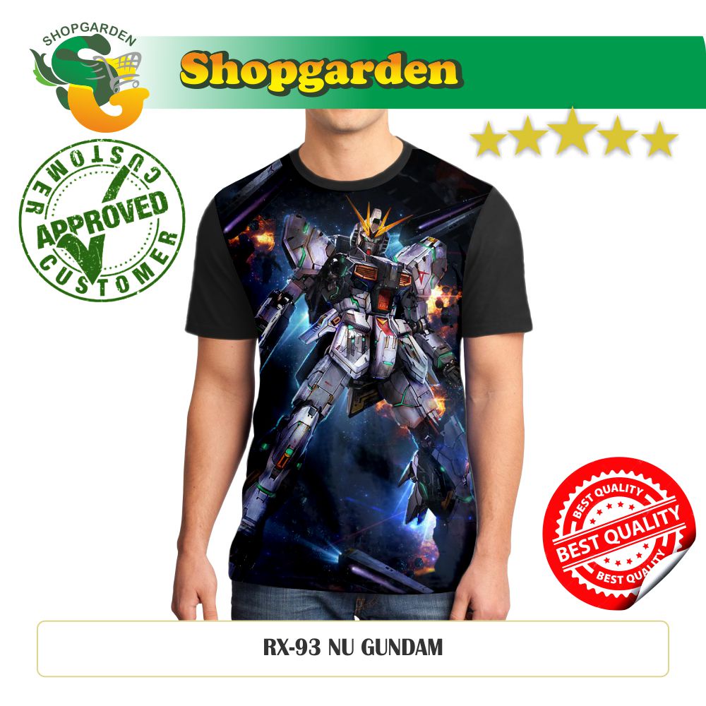 Kaos Pria RX-93 Nu Gundam Kaos Pria Dewasa Big Size | SHOPGARDEN