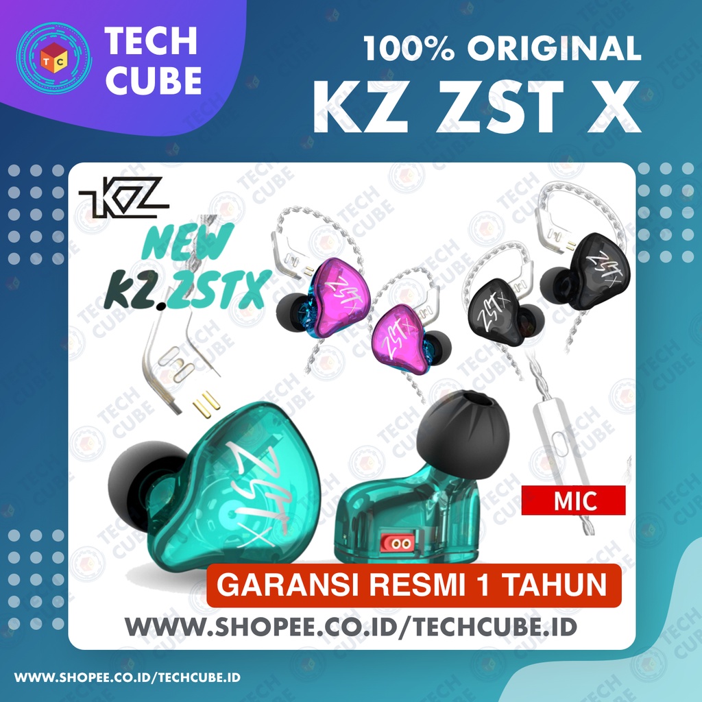 KZ ZST X Earphone with MIC In Ear Earphone Headset Hybrid 1BA 1DD ZSTX