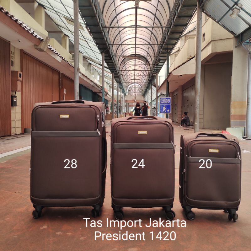 Koper President Bahan Kain Kanvas (1420/1862) ORI / Koper Travel - 20&quot; / 24&quot;/28&quot;