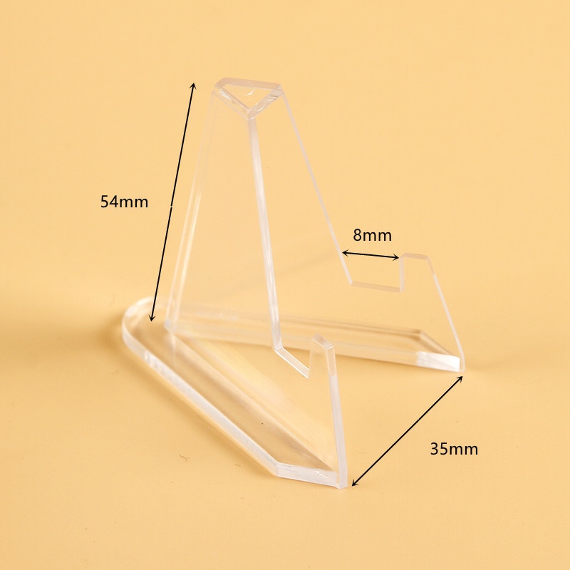 1 Piece Clear Acrylic Small Stands / Triangle Display Easel Holder  for Collectable Coin,Medal ,Badge,Post Card