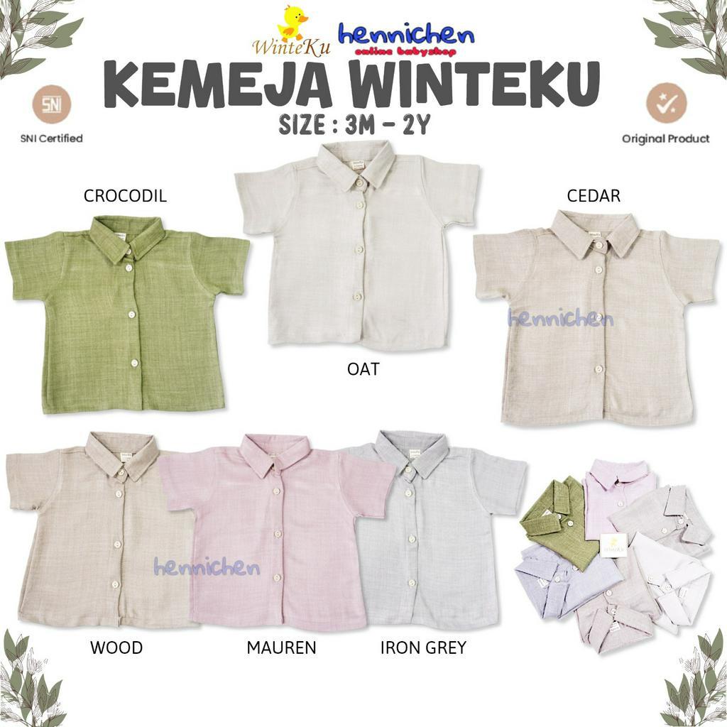 WINTEKU KEMEJA SHORT SERIES BAJU ATASAN ANAK BAJU KEMEJA LENGAN PENDEK BAYI DAN ANAK