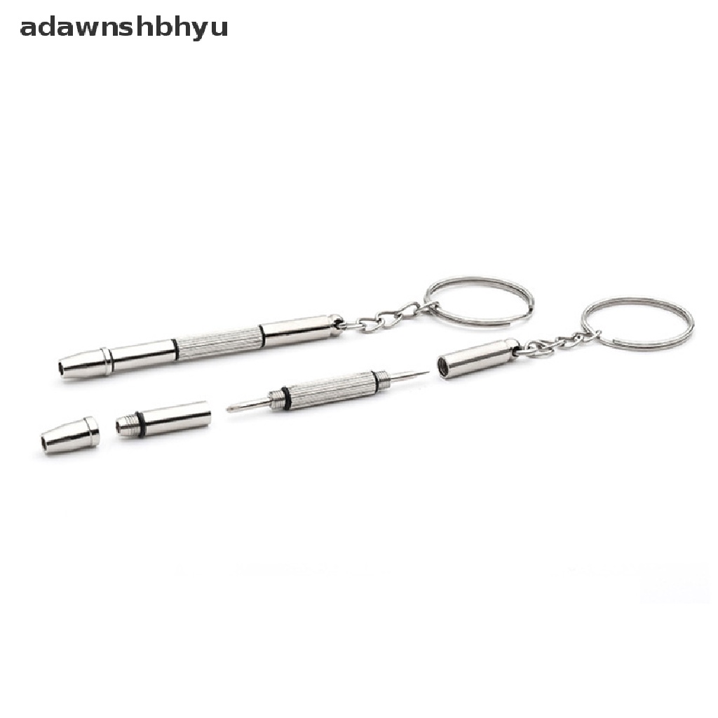 Adawnshbhyu Fashion 4in1 Obeng Kacamata Hand Tools Repair Kit Dengan Gantungan Kunci