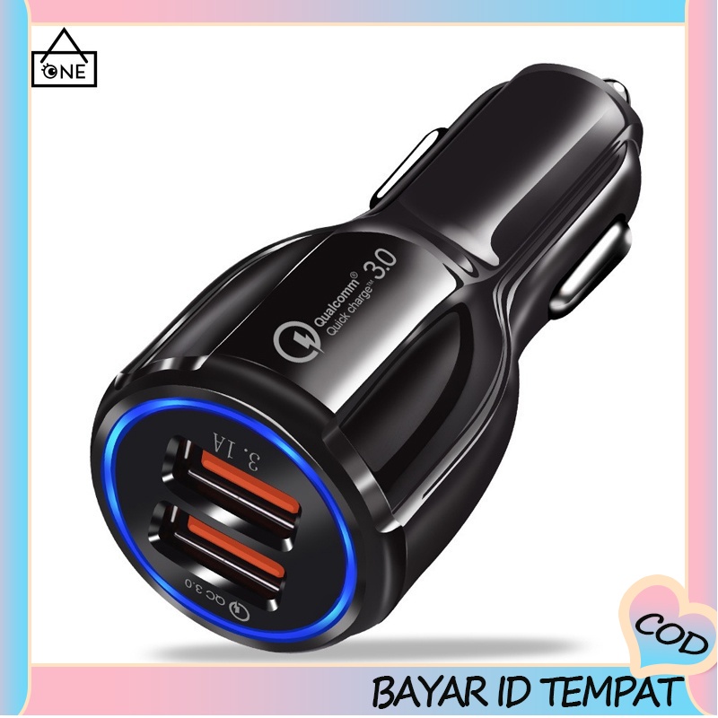 COD❤Car Charger Mobil Fast Charging Dual USB Port  Casan Mobil Motor Quick Adaptor Cable Car Accessories