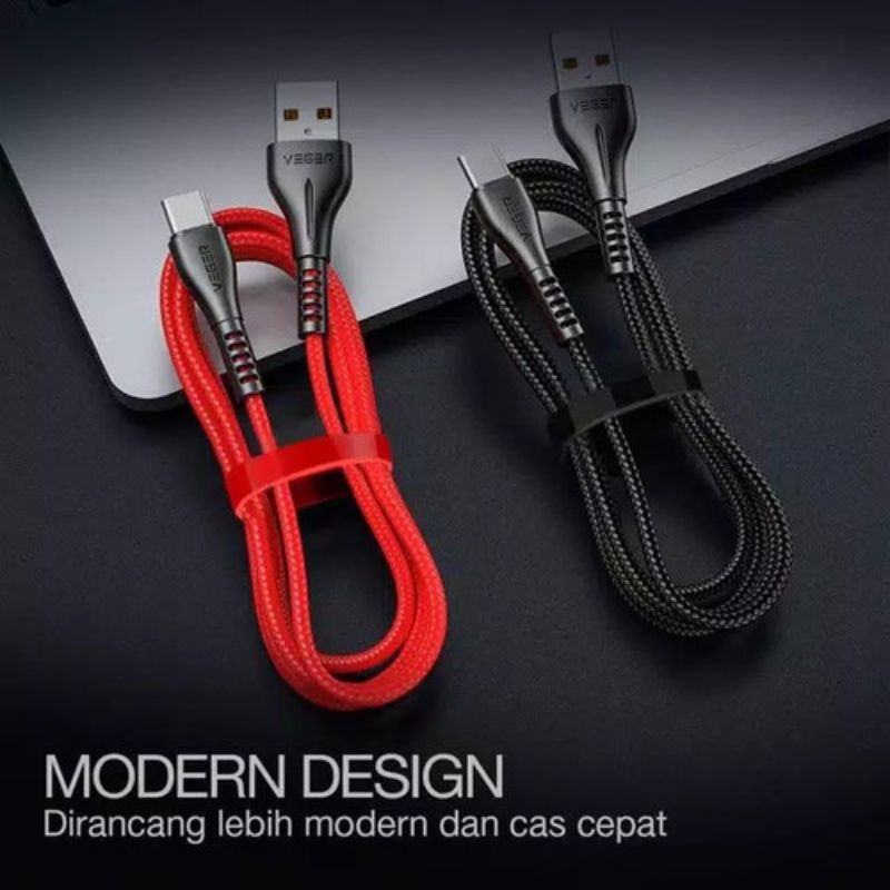 Kabel Data Micro usb 3A Fast Charging QC3.0 Kuat dan Flexible (VEGER Micro)