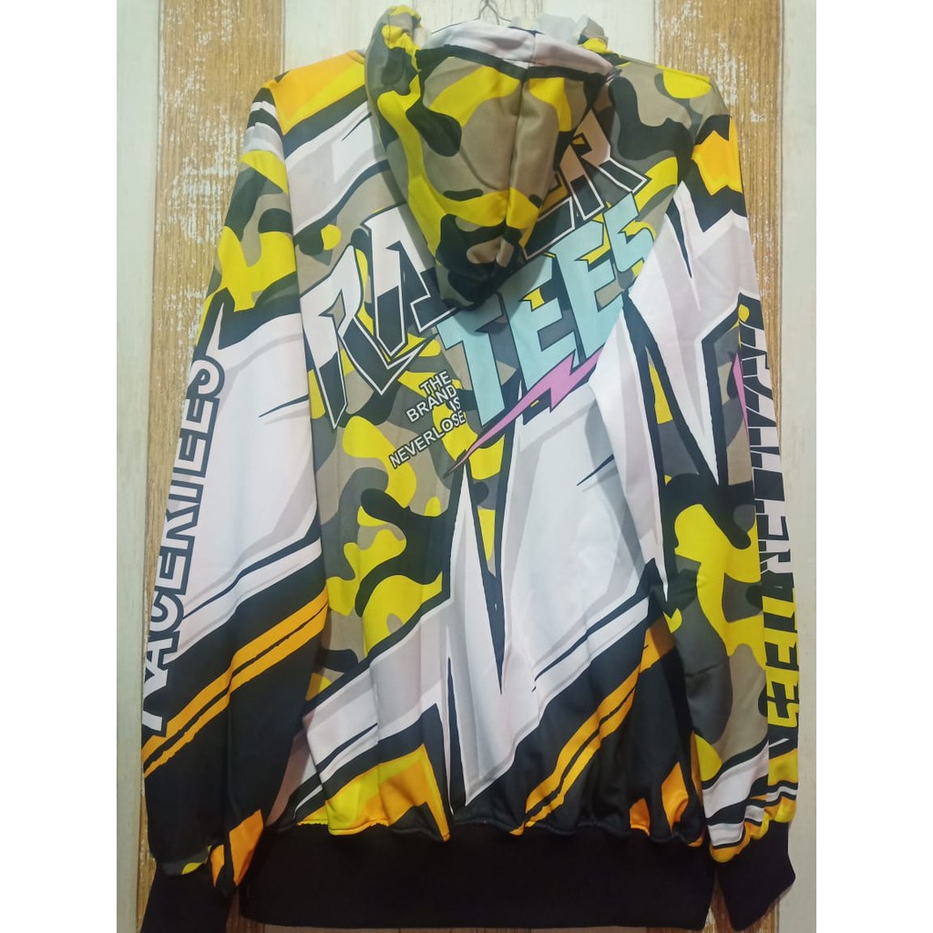 JAKET HOODIE RACING TEES LORENG ABU_JAKET RACING PRIA DAN WANITA TERLARIS