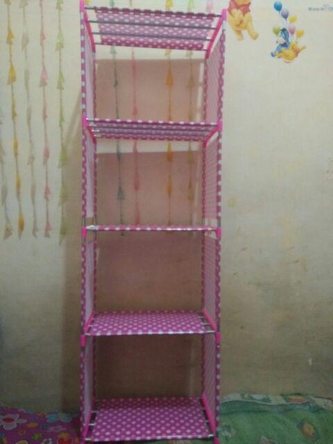 Rak Serbaguna Portable 5 Tingkat 4 Ruang Rak Buku Tri Rak Serbaguna Portable 5 Tingkat 4 Ruang Rak Buku Tri