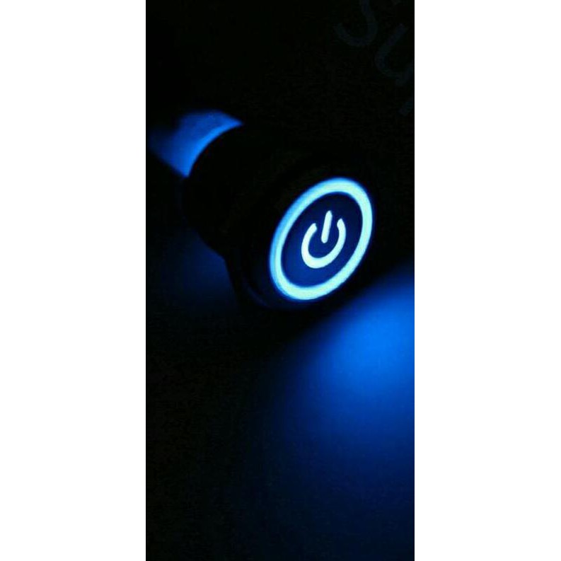 SWITCH ON OFF PUSH BUTTON TOMBOL SAKLAR LAMPU RING LED MOTOR MOBIL HIJAU TF1229