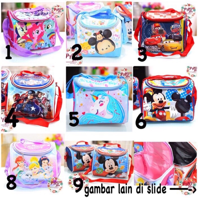 tas bekal anak / tas bekal karakter : tas bekal selempang